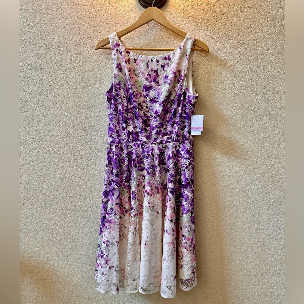 Purple floral midi dress